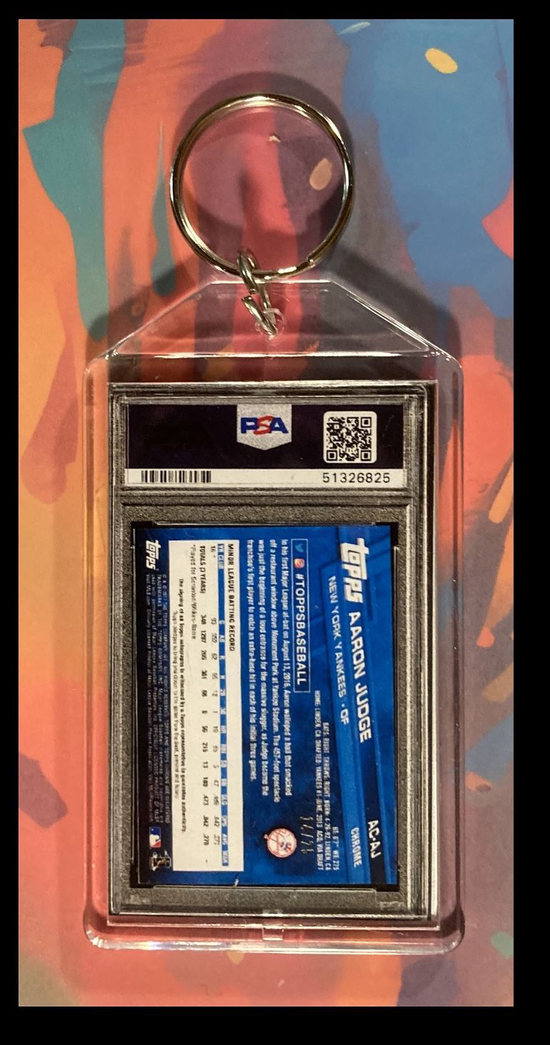 2966 Aaron Judge 2017 Topps Chrome Sapphire Custom Keychain-Great Gift