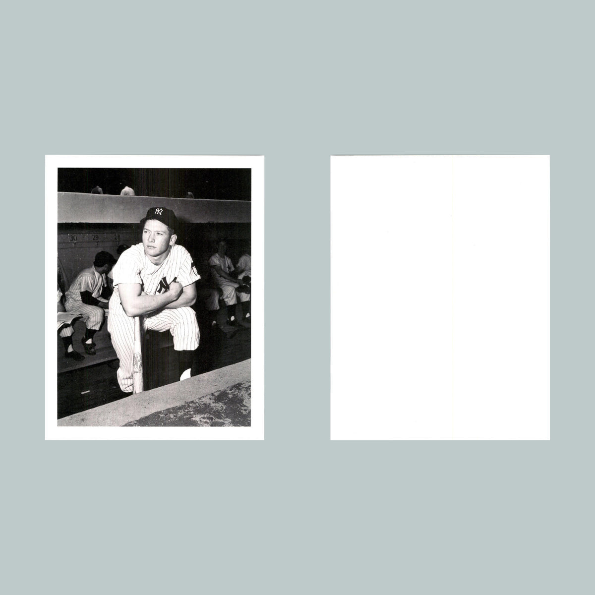 0103 P -8X10 Mickey Mantle 1952-In Dugout With Bat Glossy Photo BBL