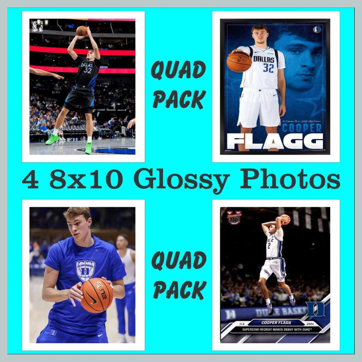 1065B-8X10 Cooper Flagg - Quad Pack-3 - 4 Different 8x10 Glossy Photos BKL