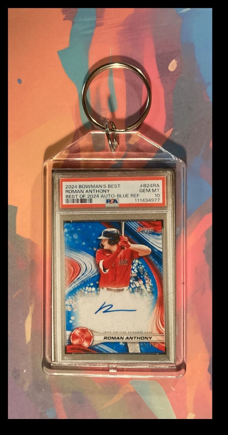3164 Roman Anthony 2024 Bowman's Best Blue Auto PSA Style Custom Keychain