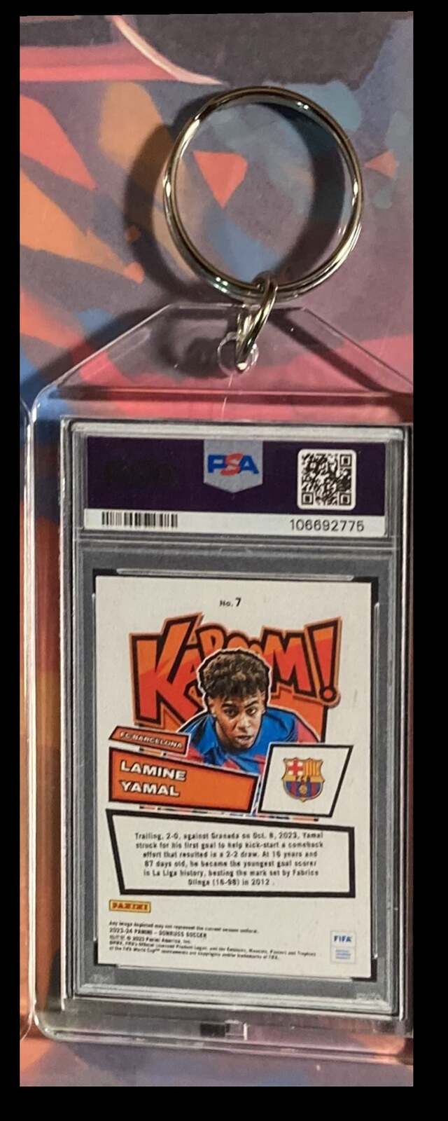 3086 Lamine Yamal 2023 Panini Donruss Kaboom Gold Keychain-Gift