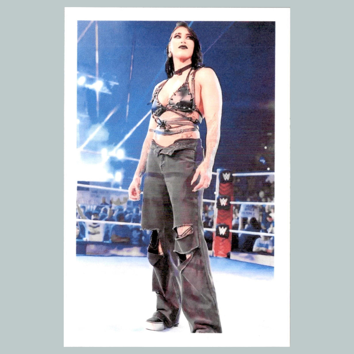 0323 P -8X10 Rhea Ripley In Ring Jeans Glossy Photo Fast-Secure Shipping MS