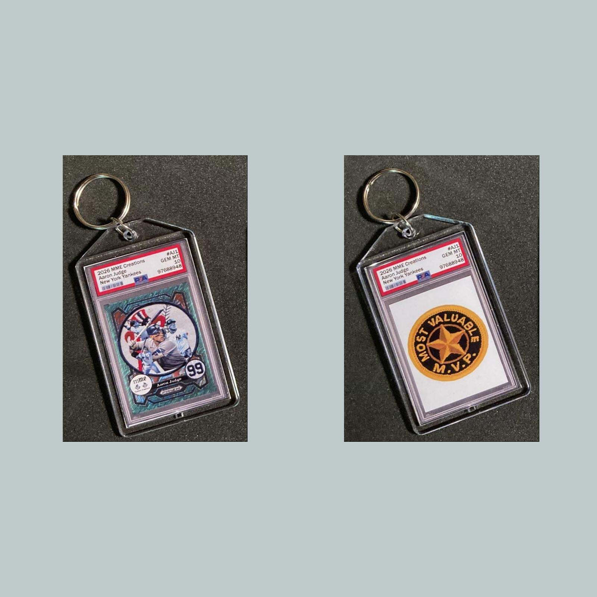 3788 Aaron Judge Green Shimmer Mockup Keychain