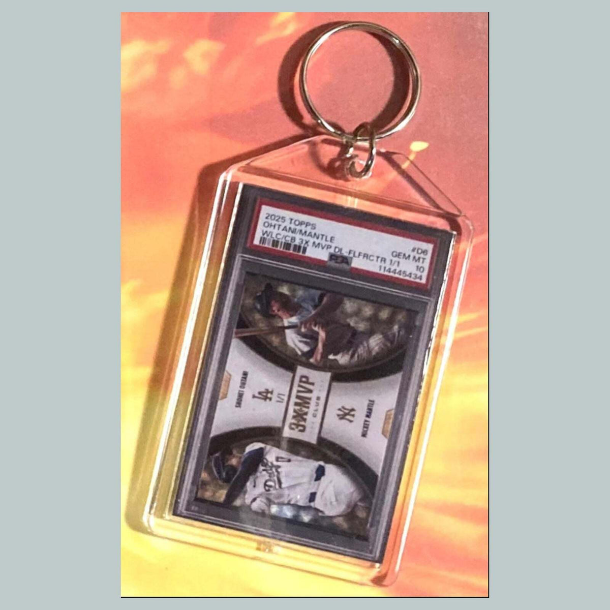 3690 Shohei Ohtani/Mickey Mantle 2025 Topps Welcome To The Club Custom Keychain