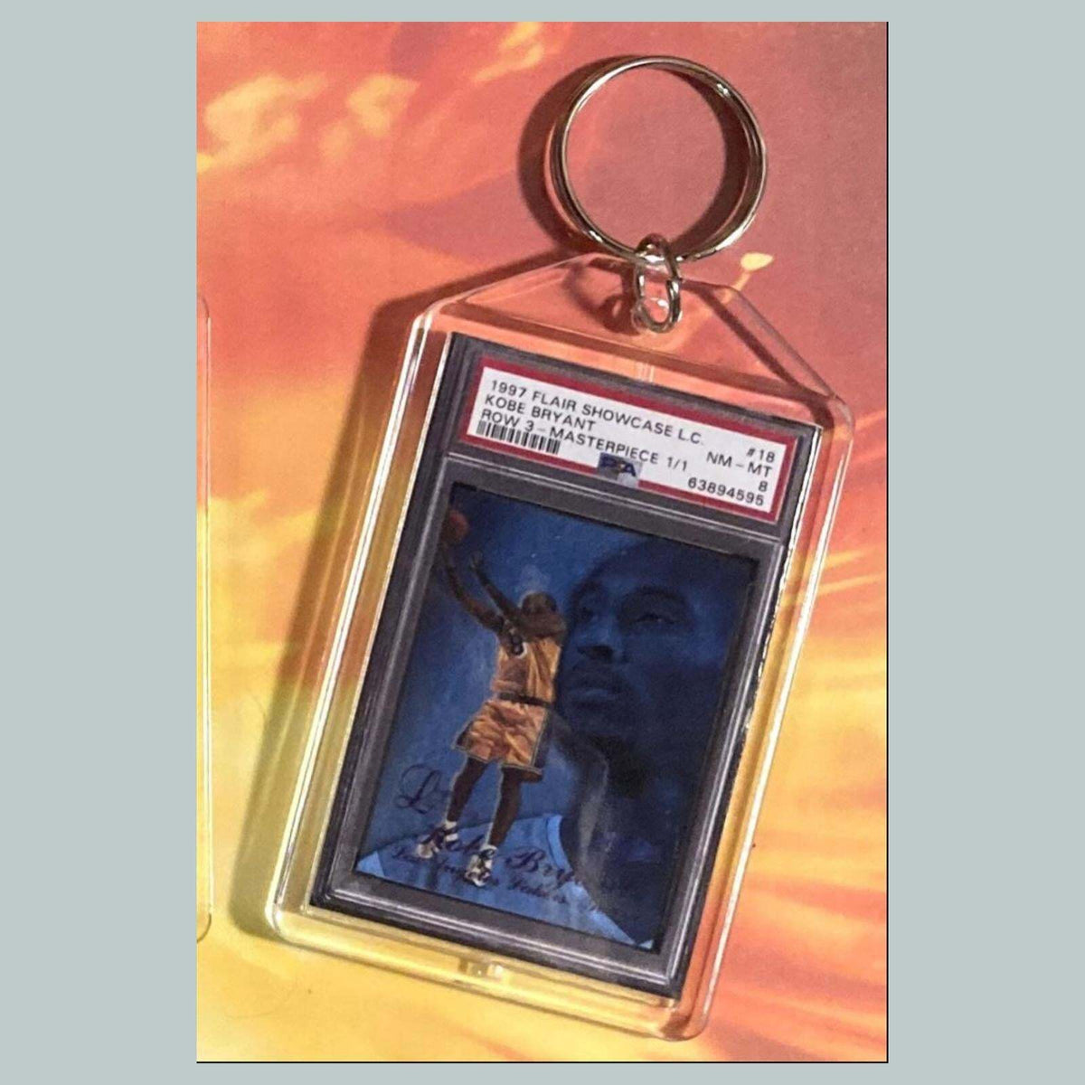 3691 Kobe Bryant 1997 Flair Showcase Masterpiece Custom Hand Made Keychain