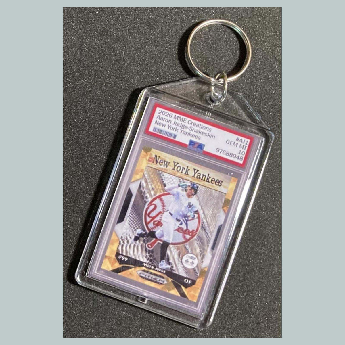 3793 Aaron Judge Gold Snakeskin Mockup Keychain