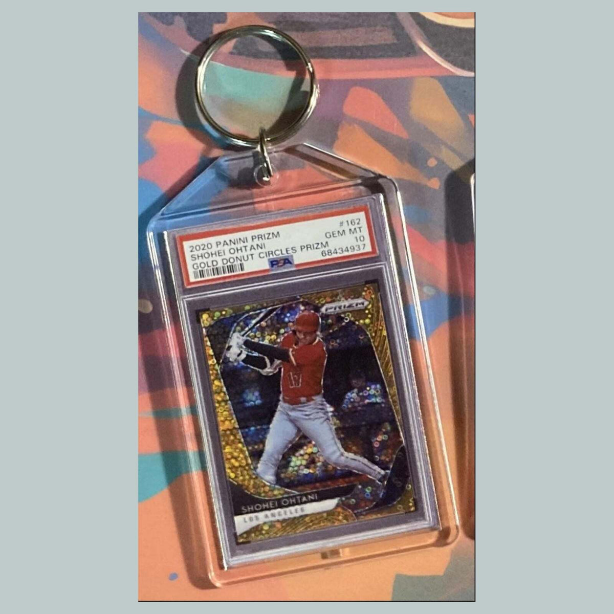 3544 2020 Panini Prizm Gold Donut Circles Prizm Shohei Ohtani Custom Keychain