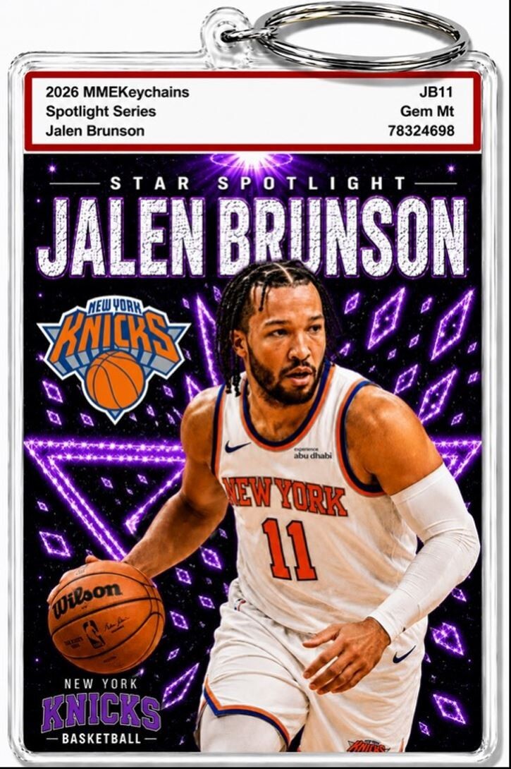 3976 Jalen Brunson Keychain Purple Spotlight Premium Keychain With Nameplate