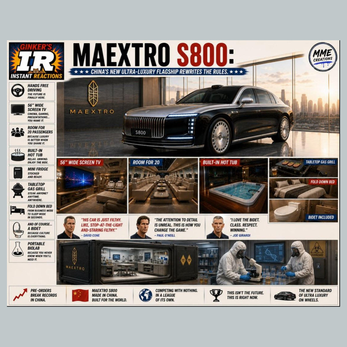 2776 The Maextro S800 China's Newest SuperCar Ginker’s Instant Reactions 8X10