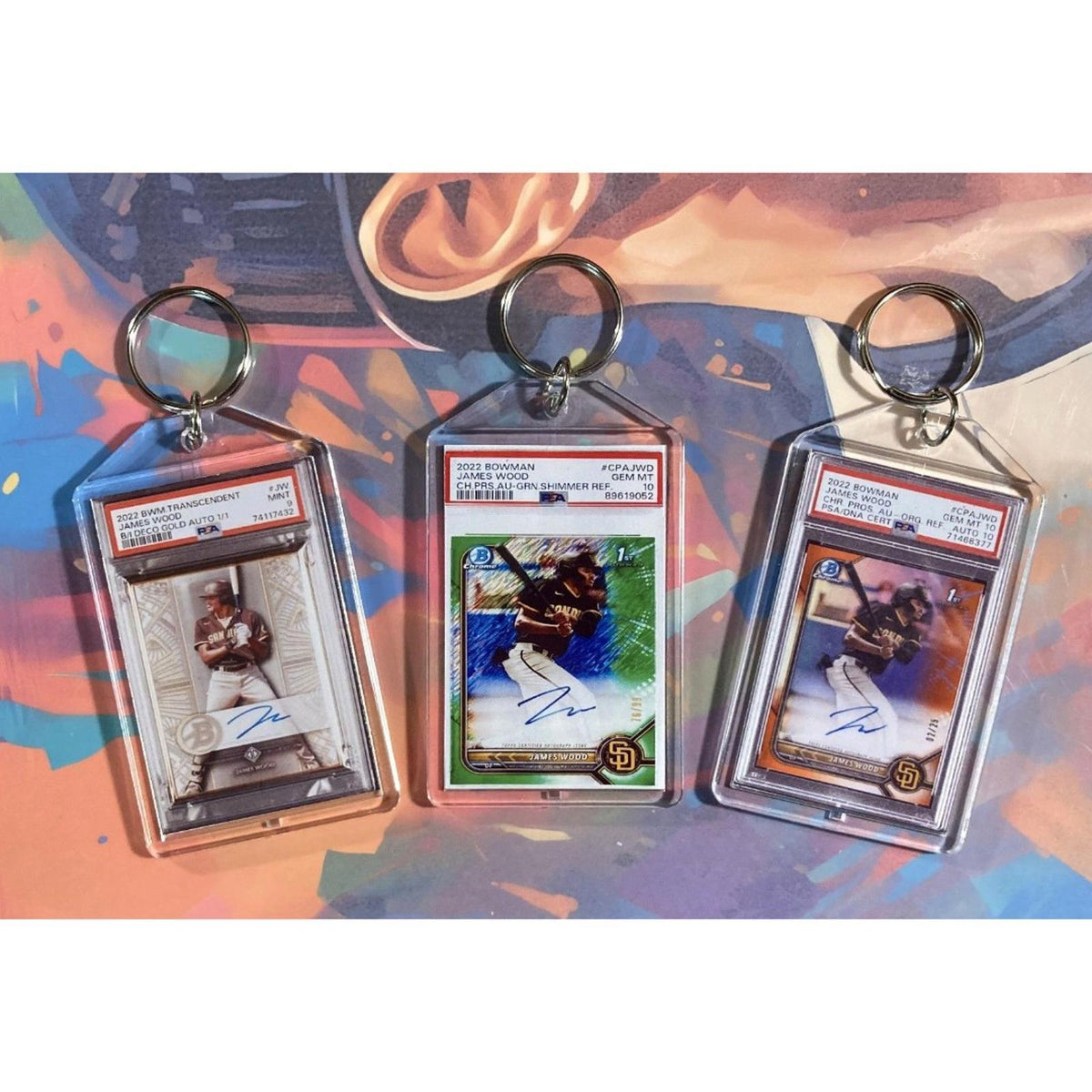3184 B James Wood 3 Pack Bundle - 3 Different Custom Novelty Keychains -Gift
