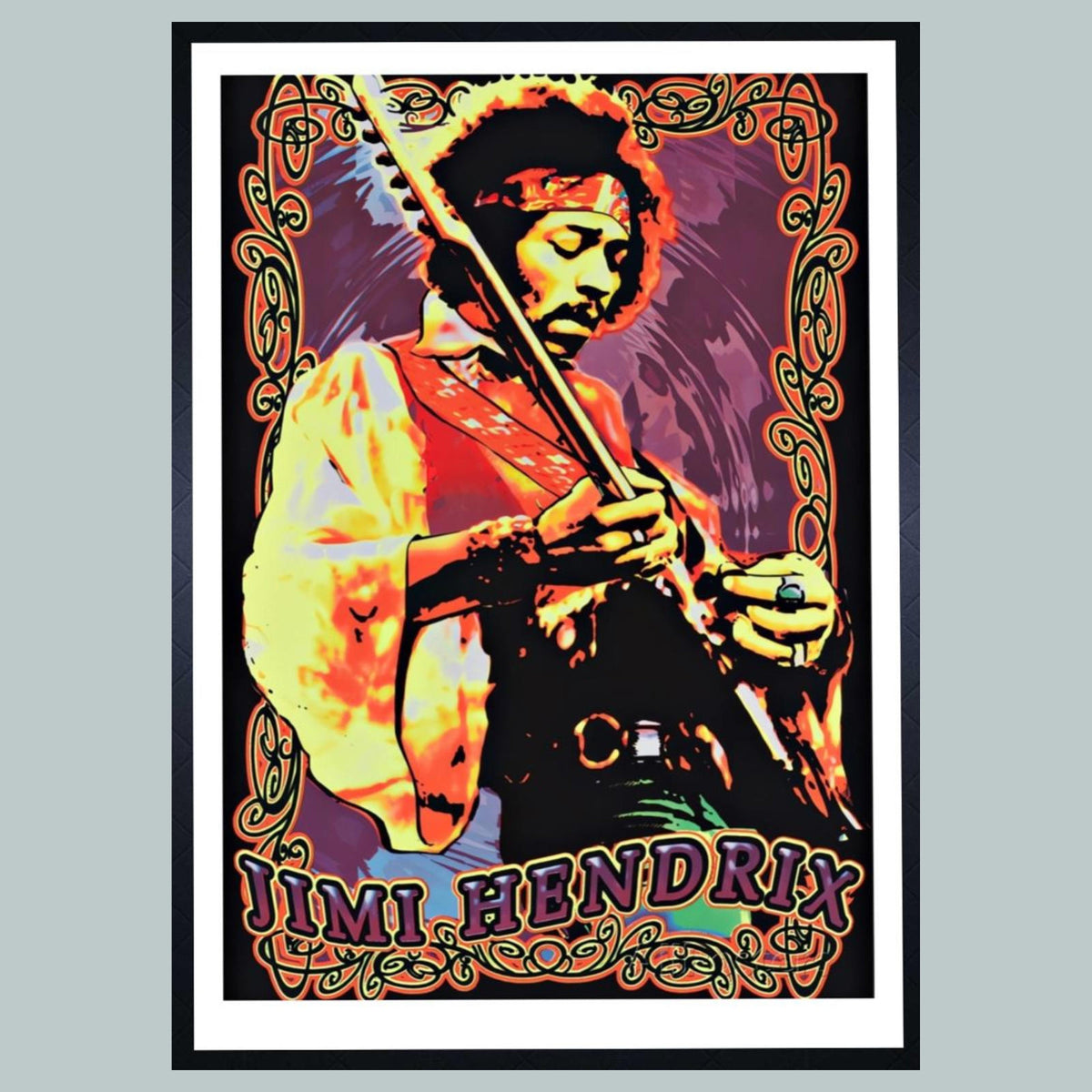 1206 Jimi Hendrix Psychedelic 8x10 Glossy Photo - Fast Shipping MS