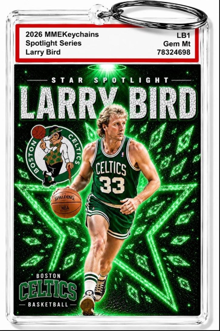 3943 Larry Bird Keychain Alt3 Custom Premium Handmade Keychain With Nameplate