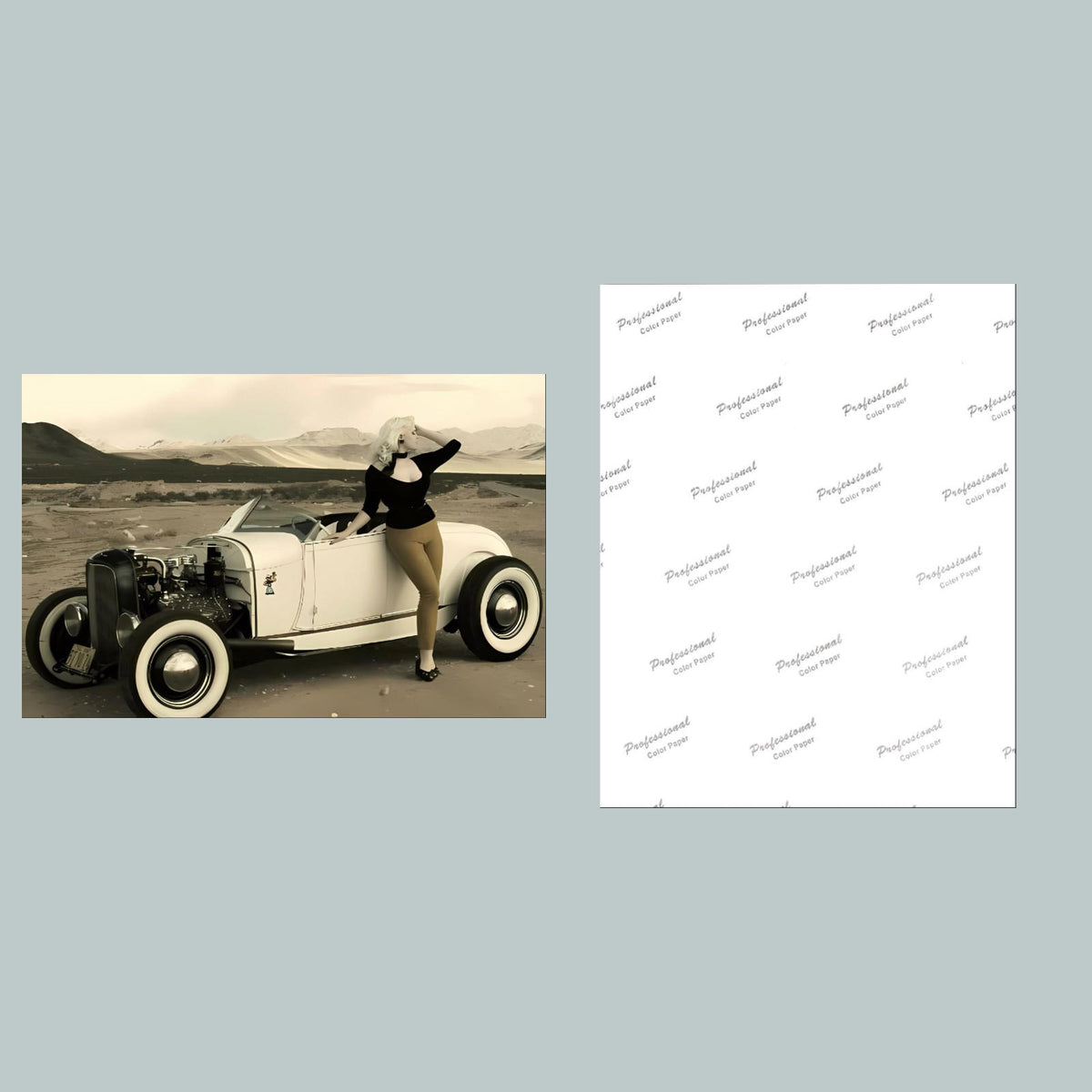 0776 P -8X10 Pinup with Car Glossy Photo Fast-Secure Shipping MS
