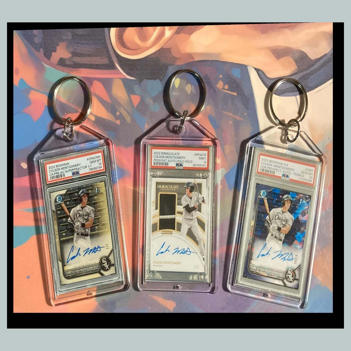 3463B Colson Montgomery 3 Pack Bundle -3 Different Custom Novelty Keychains-Gift