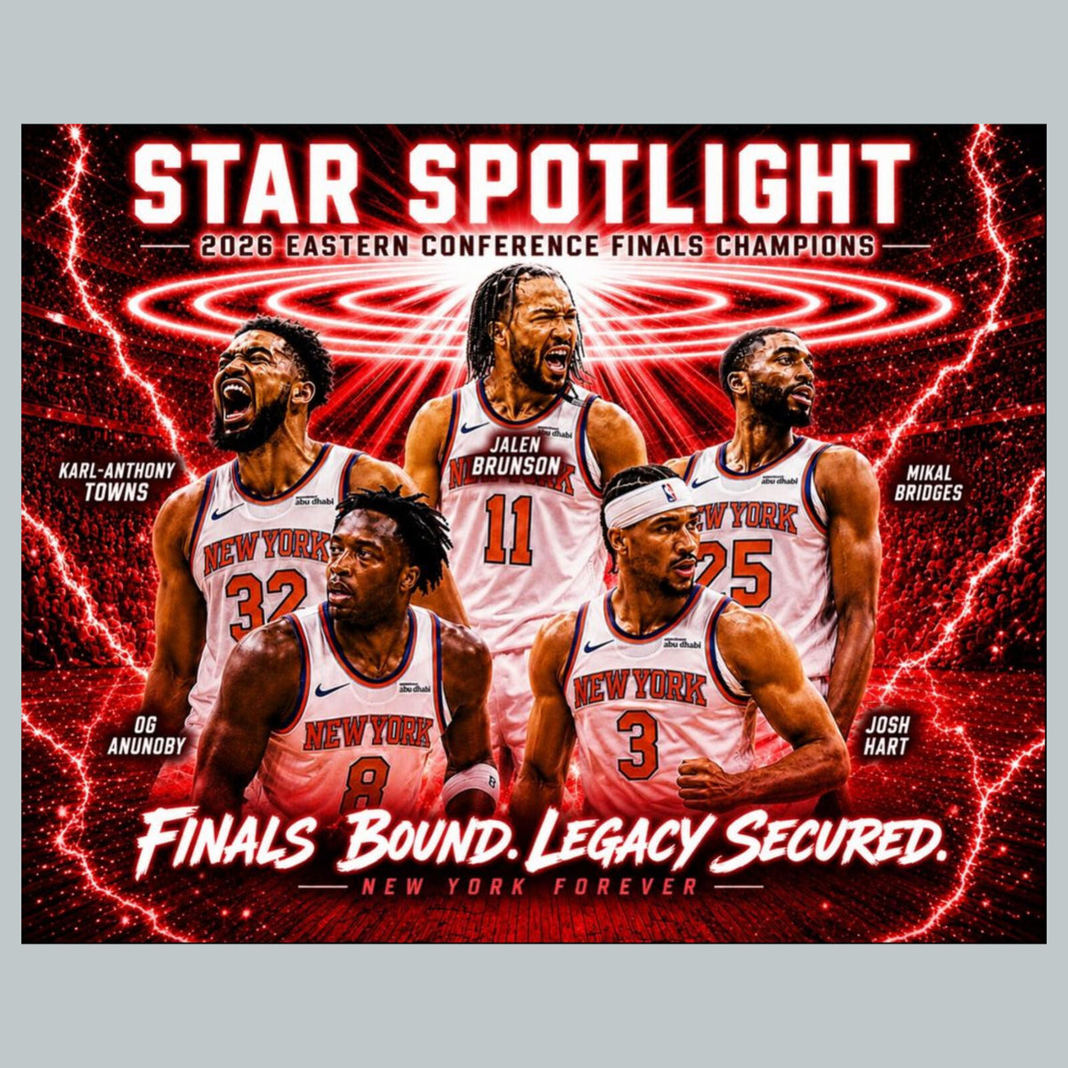 2730 Knicks Spotlight Red Ice Edition /5 8x10 Zoom Art Giclée Print BKL