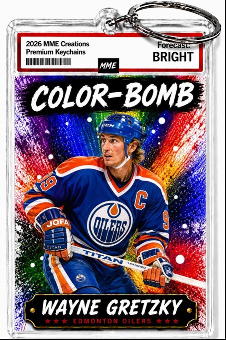 3881 Wayne Gretzky Keychain | Color-Bomb | Custom Photo Keychain |With Nameplate