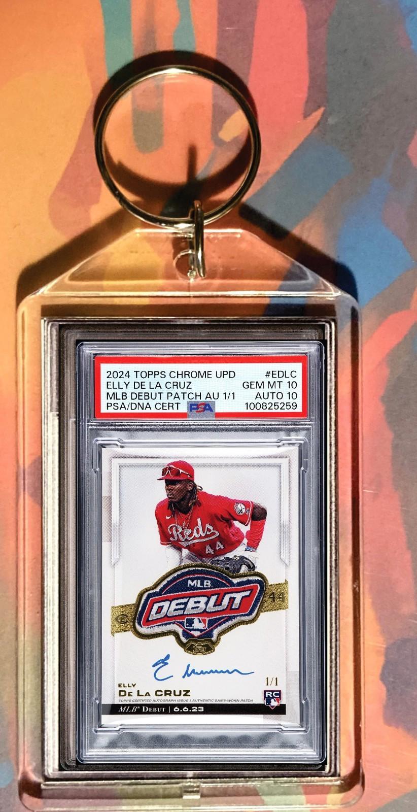 3514 Elly De La Cruz 2024 Topps Chrome Debut Patch Auto Custom Novelty Keychain
