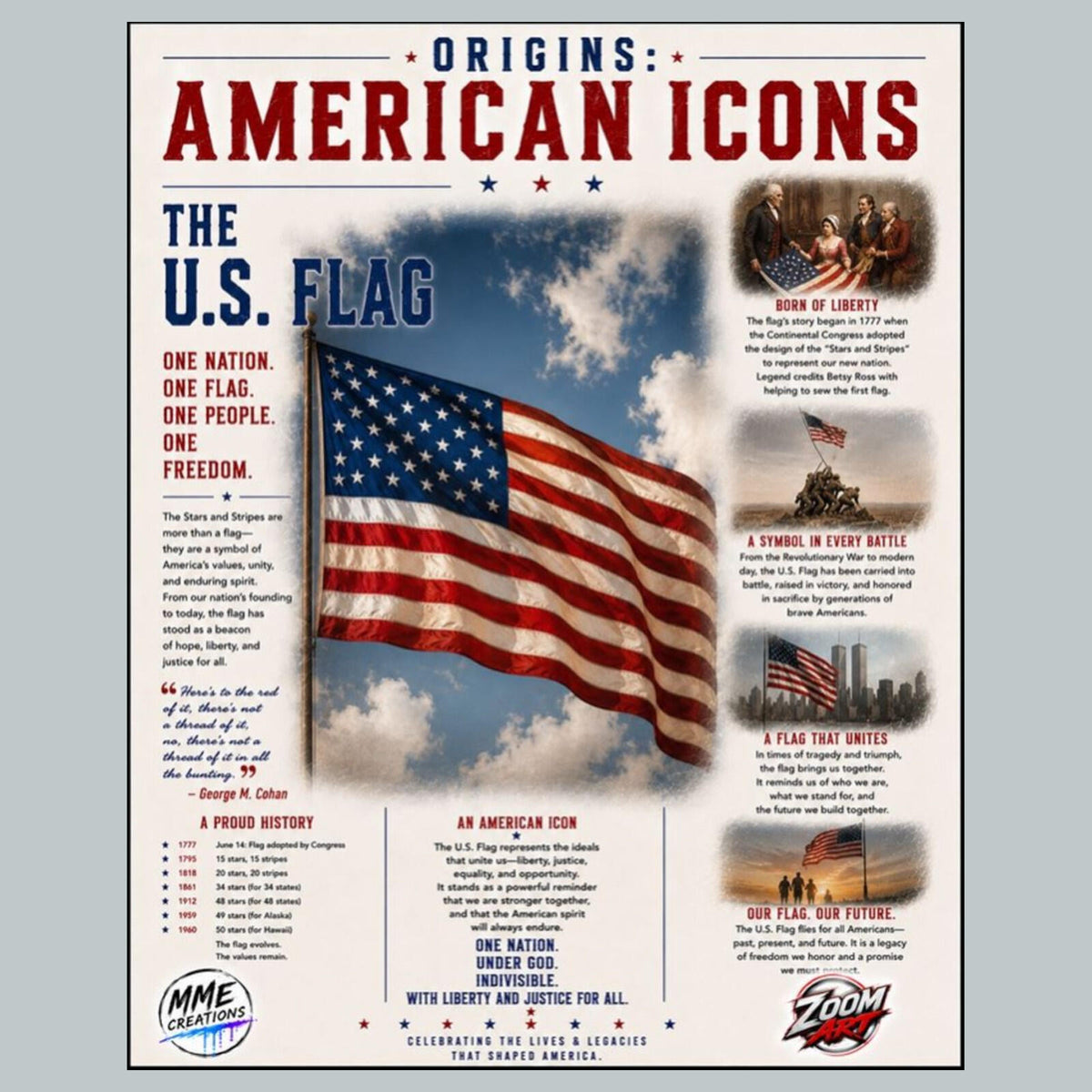 2734 The US Flag American Icons Series 8X10 Zoom Art Giclee Print __/25 MS
