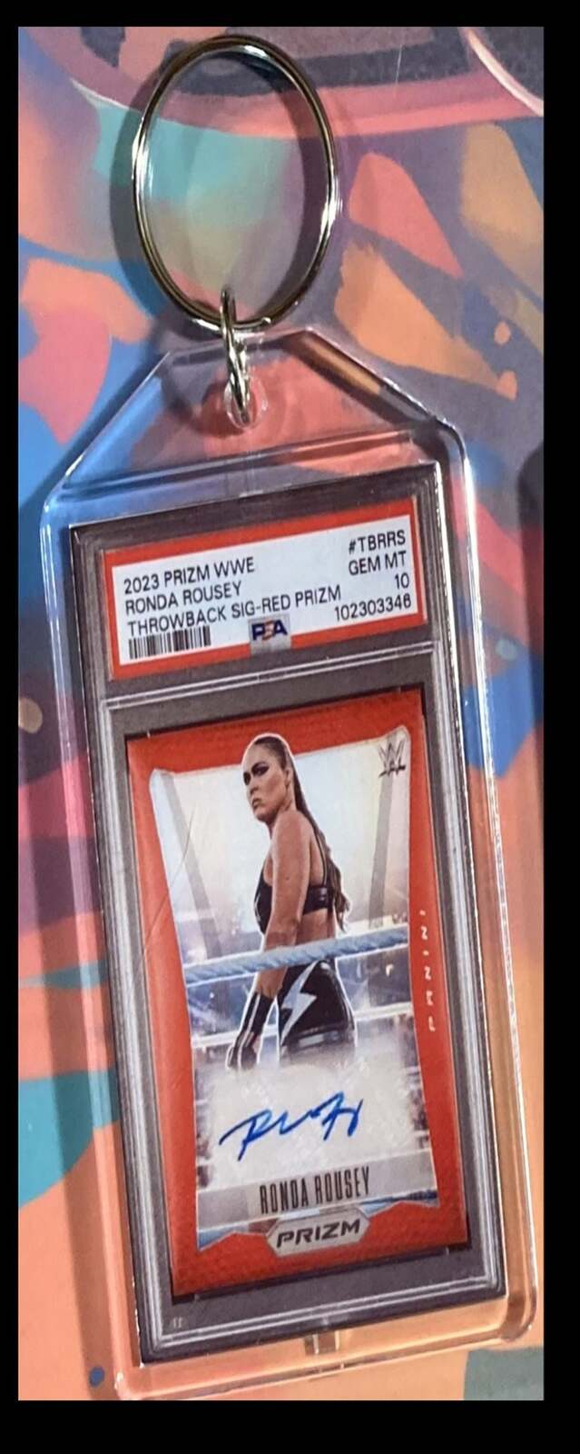 3121 Ronda Rousey 2023 Panini Red Prizm Throwback Auto
