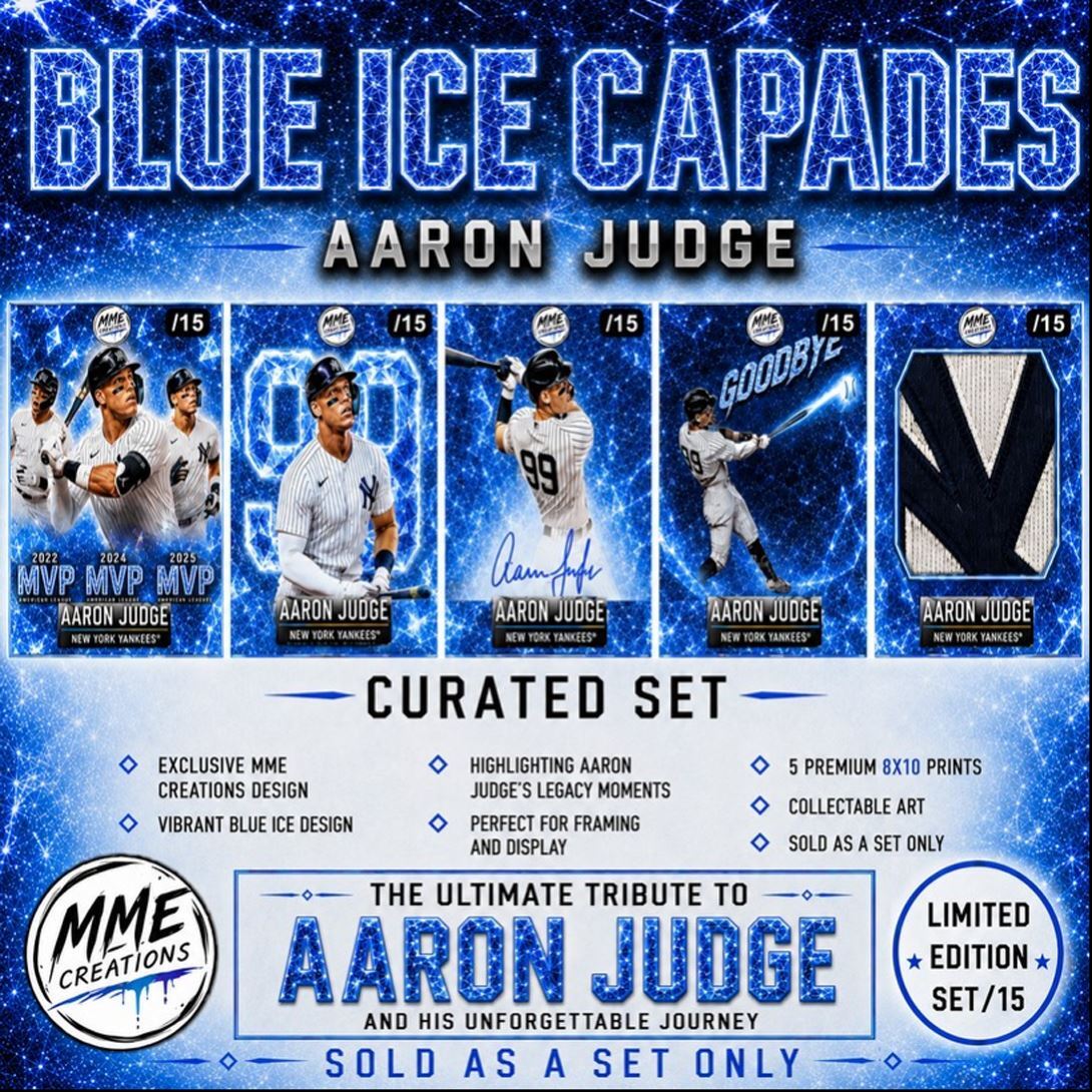 4011 Aaron Judge /15 Blue Ice Capades Limited Edition Curated Set of 8x10 Prints