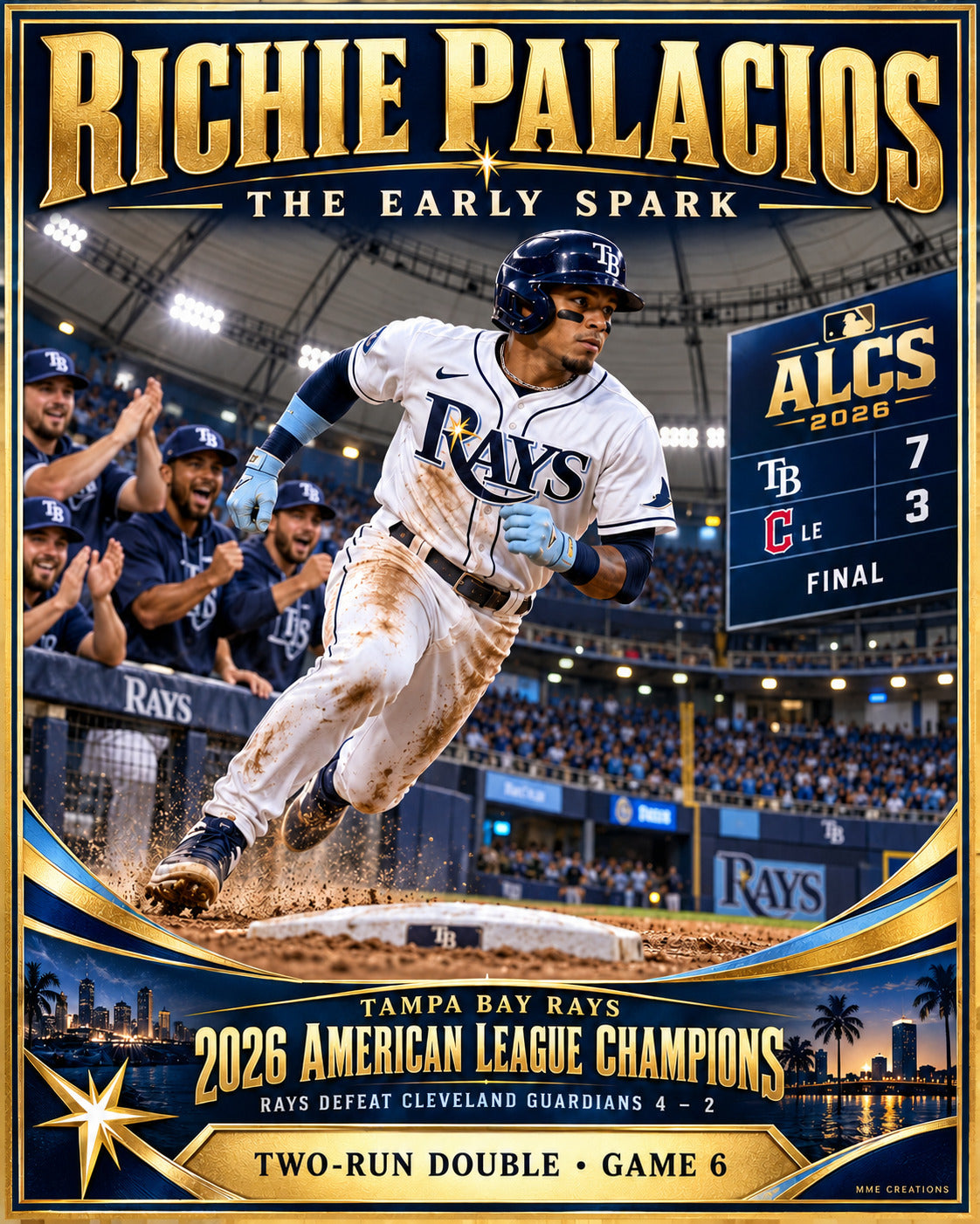 5046 2026 Rays ALCS Richie Palacios Clutch Hit 8x10 Print