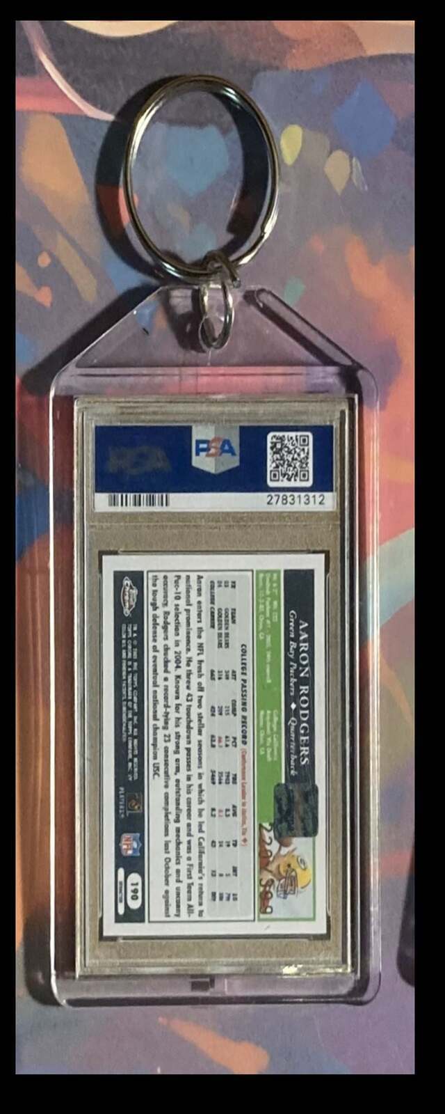 3252 Aaron Rodgers 2005 Topps Chrome Gold X-Fractor Auto Custom Made Keychain