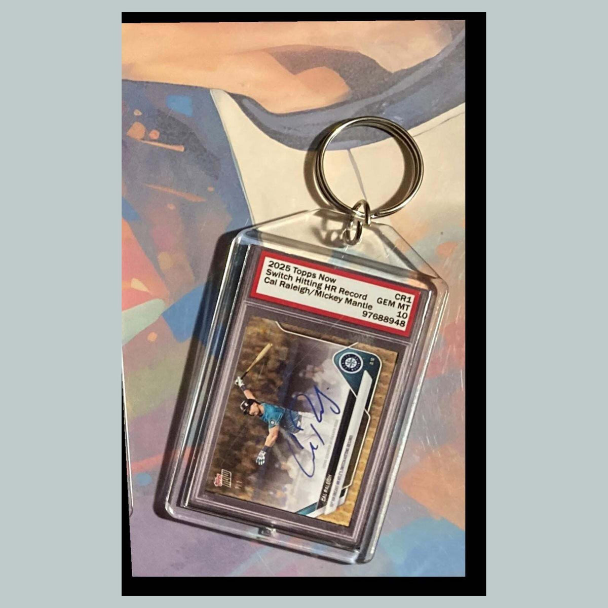 3517 Cal Raleigh-Mickey Mantle HR Record 2025 Now Custom Made Keychain - Gift