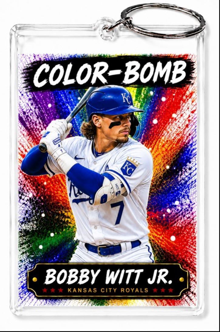 3820 Bobby Witt Jr. Keychain | Color-Bomb | Custom Photo Keychain No Nameplate
