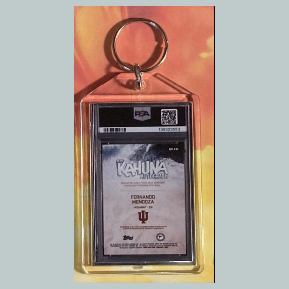 3732 Fernando Mendoza 2025 Bowman U Kahuna Auto Custom Hand Made Keychain