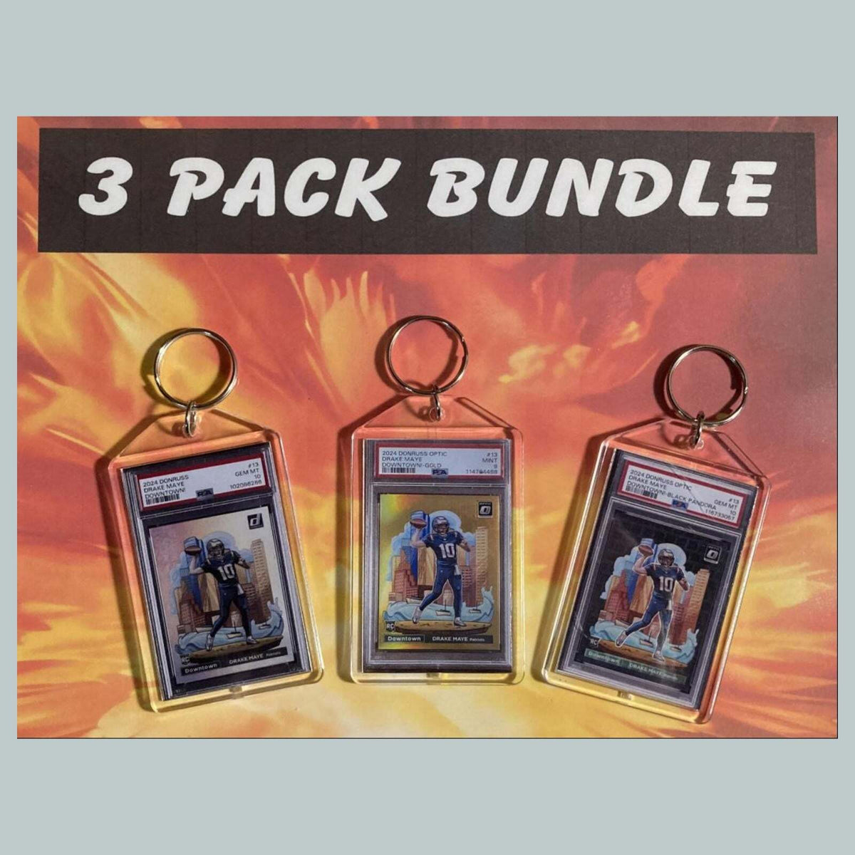 3714B Drake Maye Custom Hand Made Novelty Keychains Bundle - Makes A Great Gift