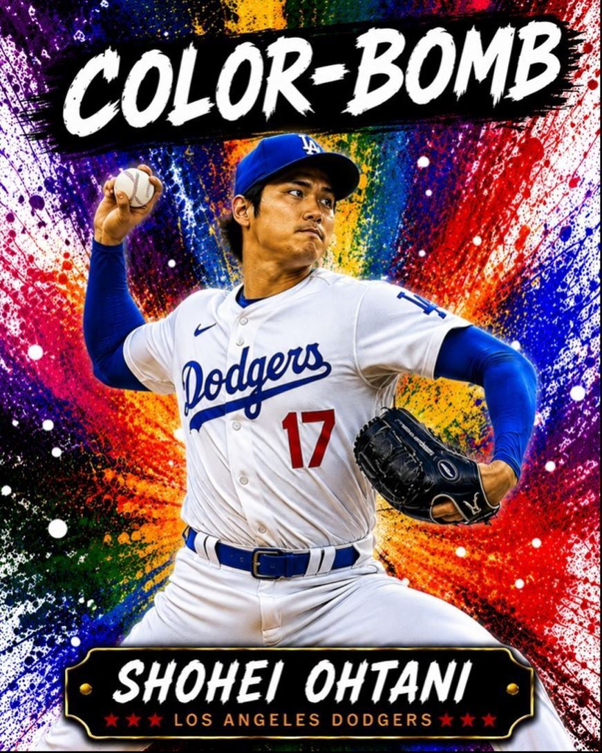 3886 Shohei Ohtani 8x10 Print Pitching Premium Print | Color-Bomb | With Text