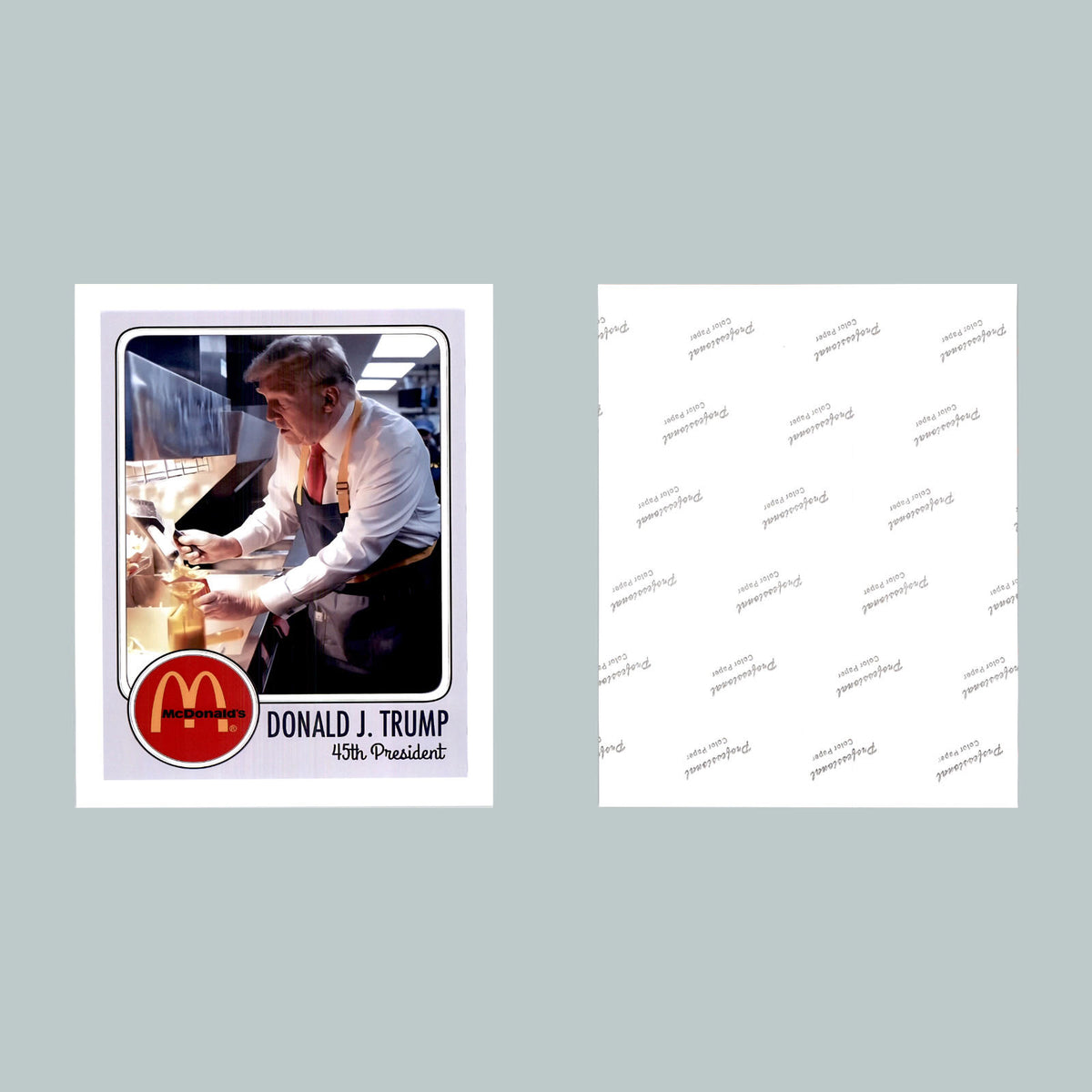 0520 P-8X10 Trump Working At McDonalds Baseball Card Glossy Photo Fast Shipping