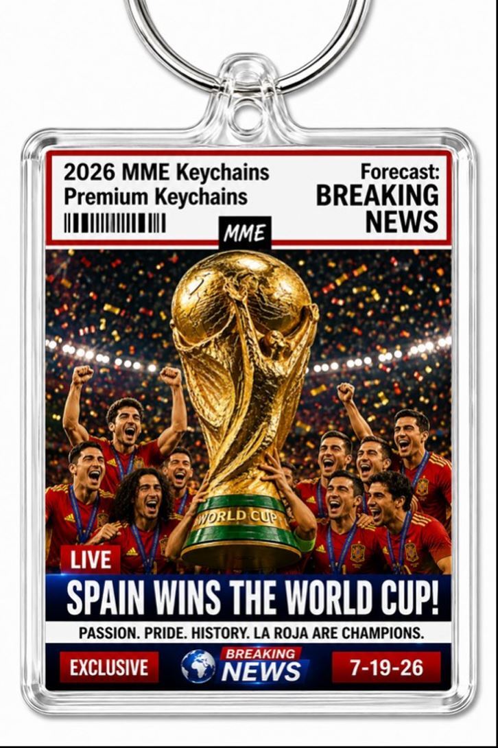 3966 Spain Wins The World Cup Keychain Breaking News! Alt 4 Handmade Keychain