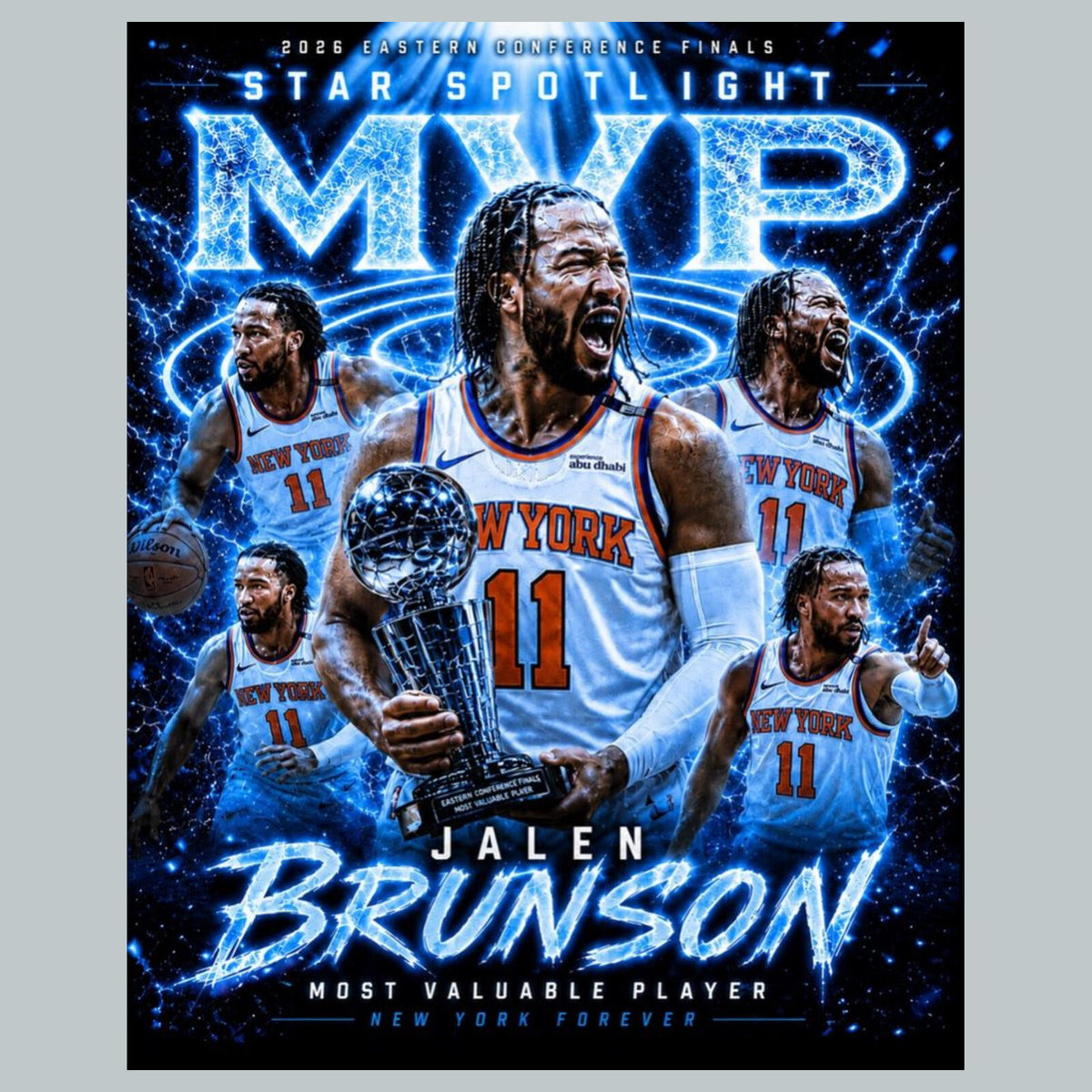 2714 Jalen Brunson MVP Blue Ice Edition /15 8x10 Zoom Art Giclée Print BKL