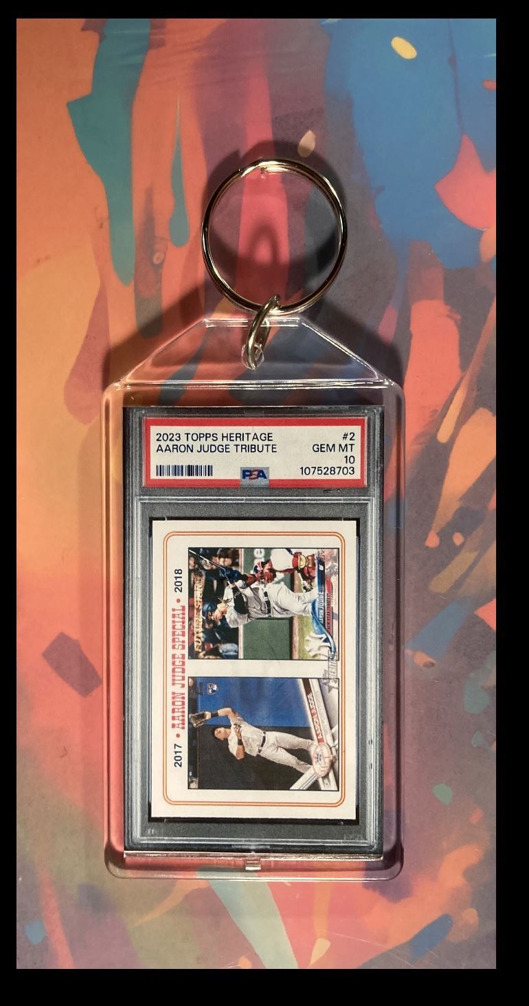 3020 Aaron Judge 2023 Topps Tribute Custom Keychain - A Great Gift