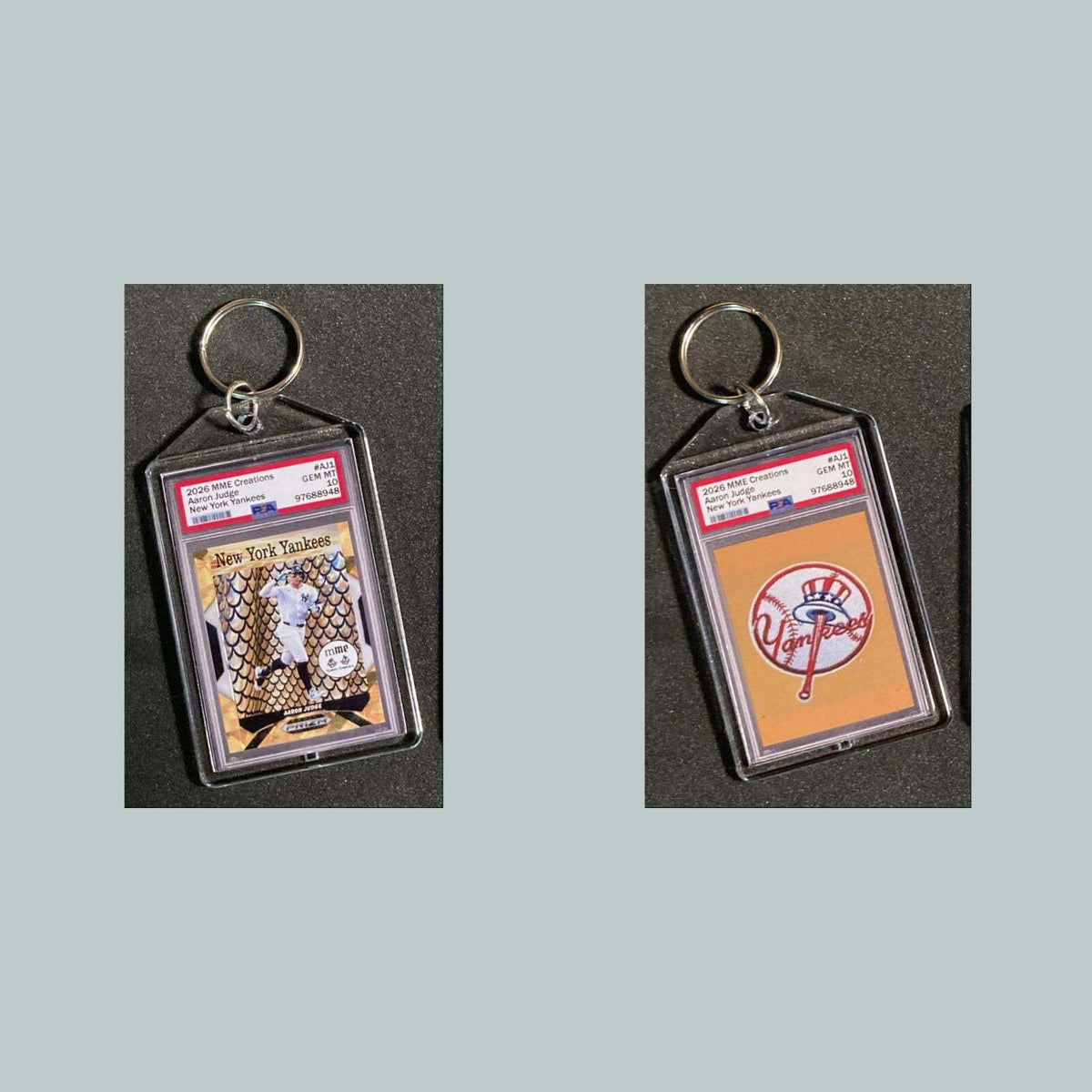 3791 Aaron Judge Gold Mockup Custom Hand Made Keychain