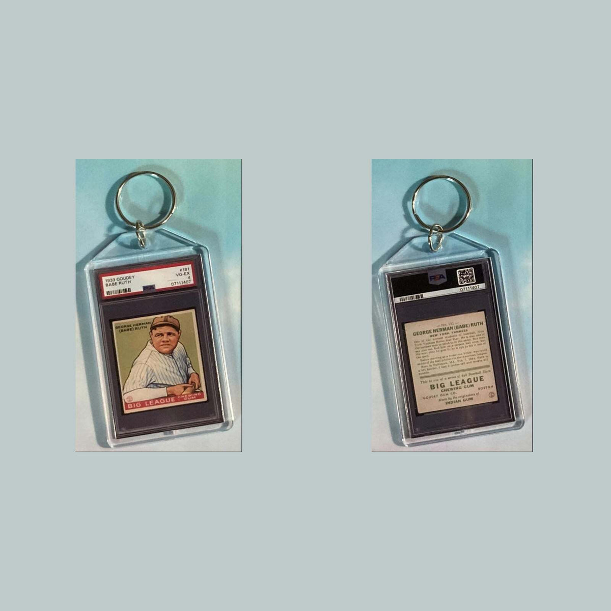 3648 Babe Ruth 1933 Goudey Custom Hand Made Keychain