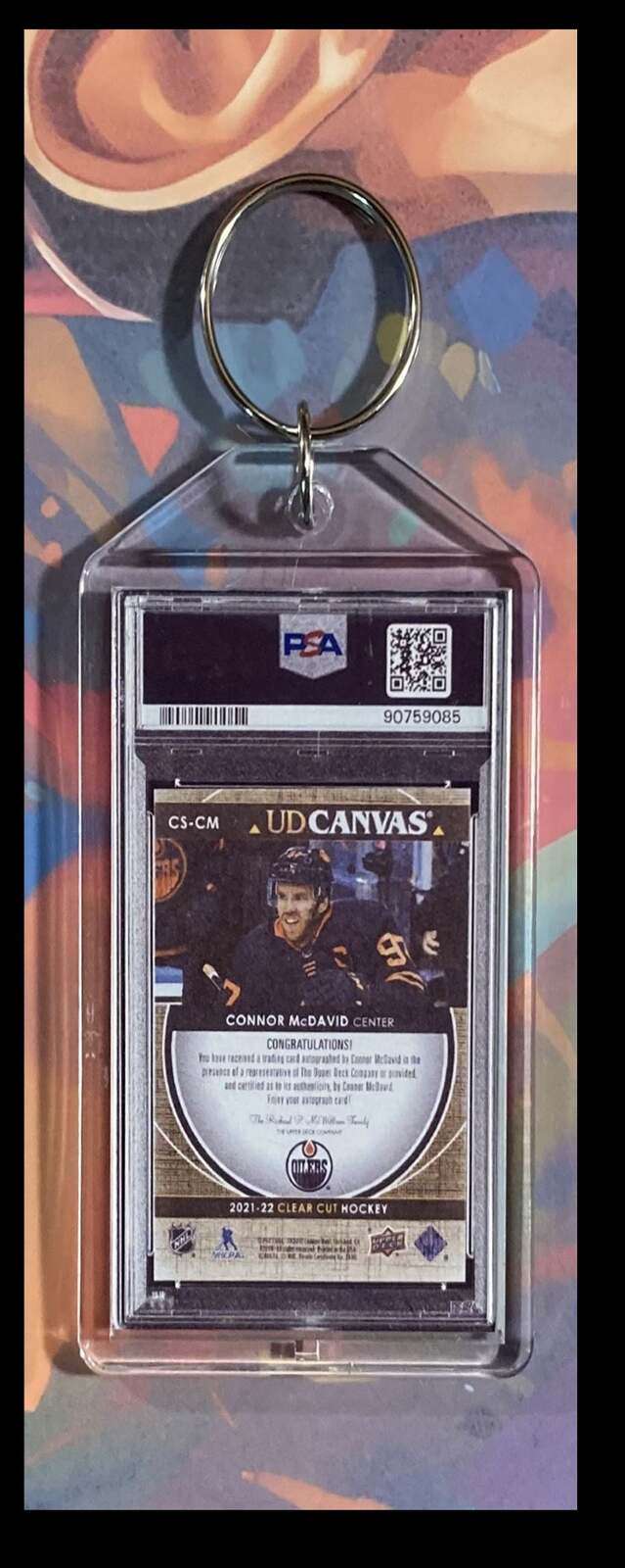 3129 Connor McDavid 2021 UD Canvas Signature Red Auto