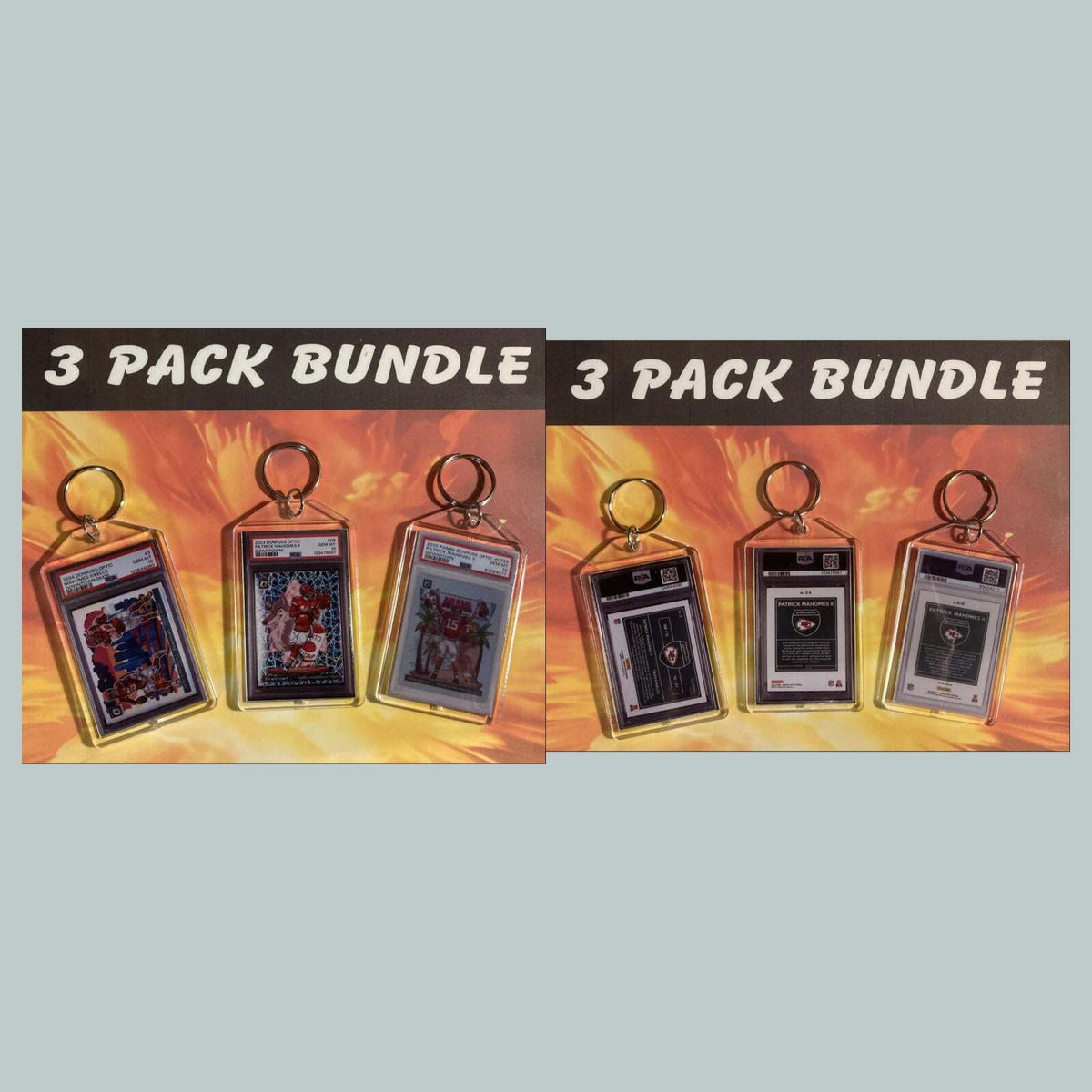 3611B Patrick Mahomes Downtown 3 Pack Bundle Custom Hand Made Keychains