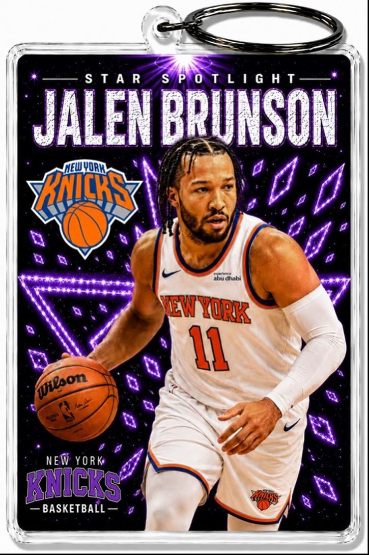 3988 Jalen Brunson Keychain Purple Spotlight Premium Keychain No Nameplate