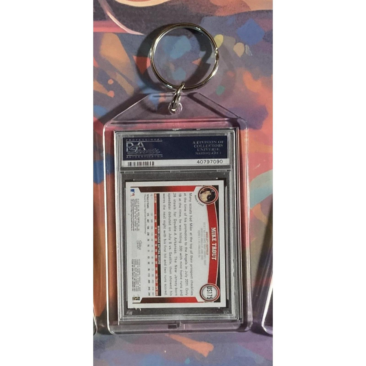 3172 Mike Trout 2011 Topps Update Diamond Anniversary Rookie Novelty Keychain