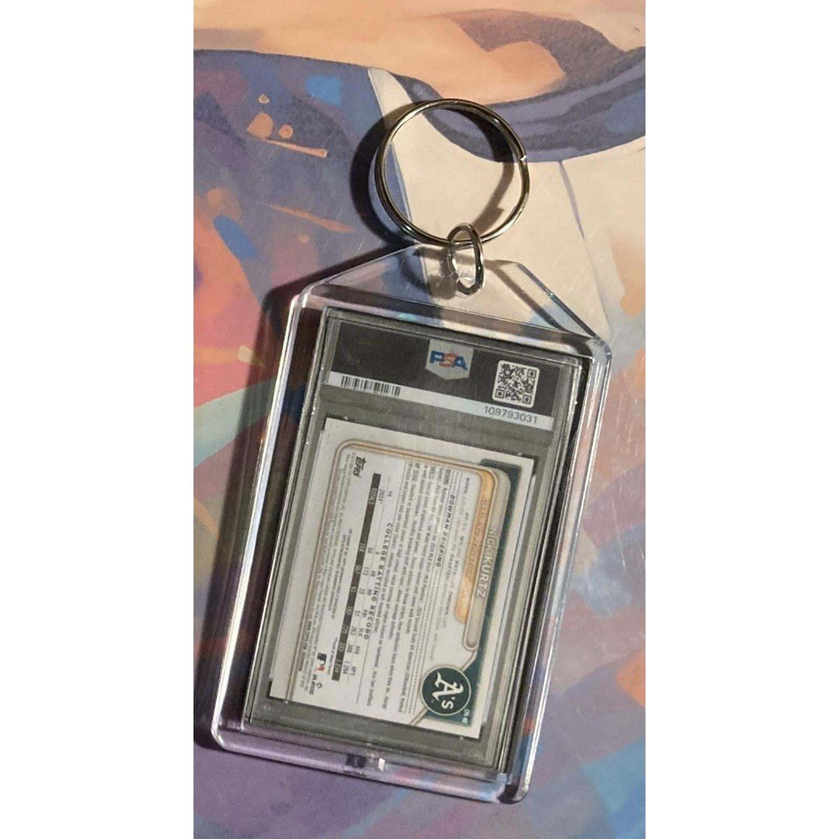 3203 Nick Kurtz 2024 Bowman Draft Chrome Green Auto Custom Made Novelty Keychain