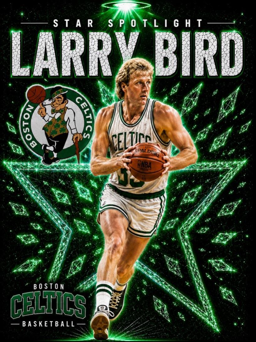 3649 Larry Bird 8X10 Alt 6 Spotlight Premium 8X10 Print
