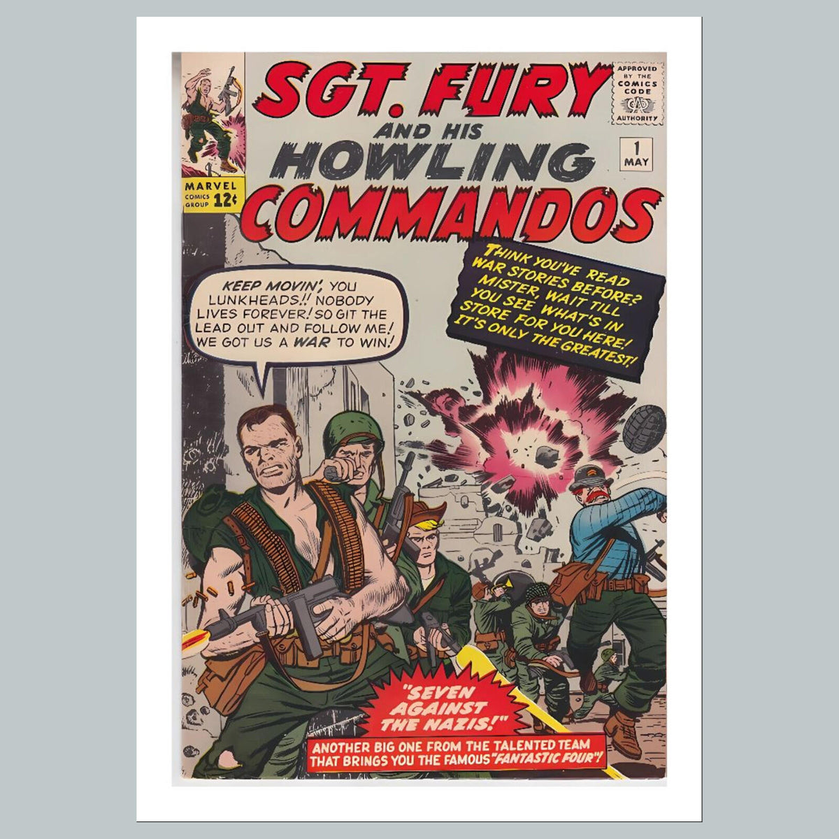 2383 Sgt Fury 8x10 Glossy Photo Comic Book Cover Fast-Secure Shipping