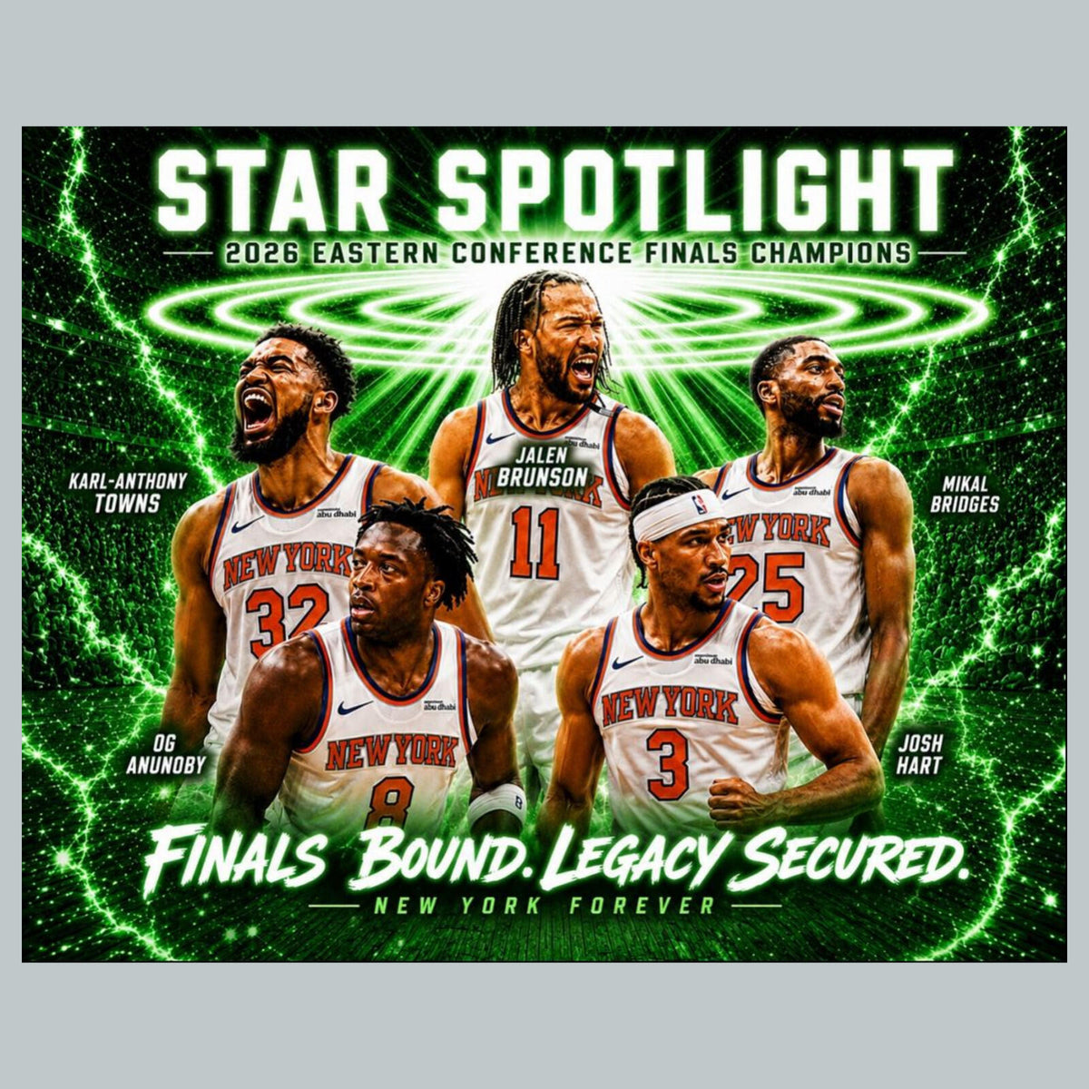 2728 Knicks Spotlight Green Ice Edition /10 8x10 Zoom Art Giclée Print BKL