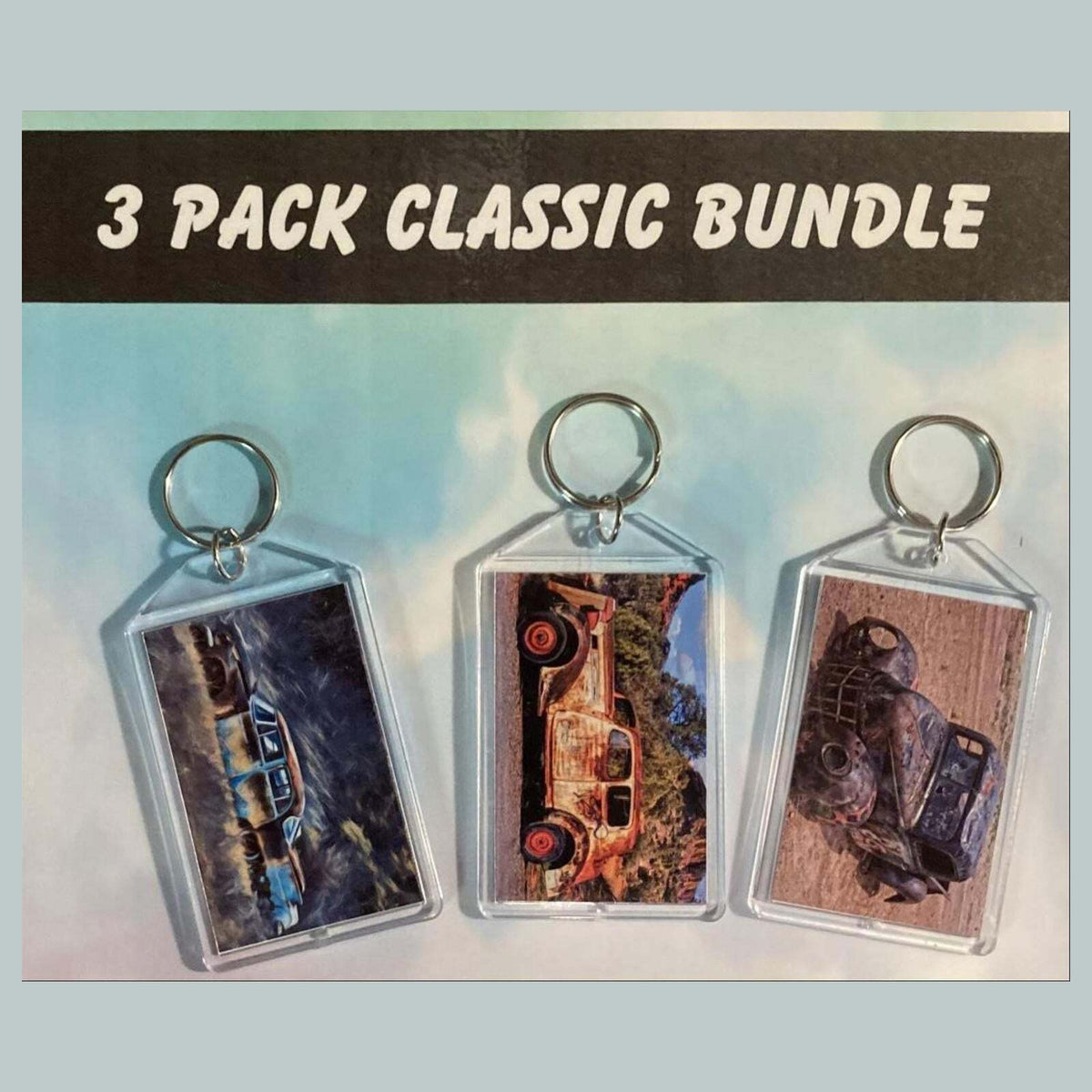 3587B Threefer Bundle Old Rusty Classics Keychain |Vintage Automobile Keychain