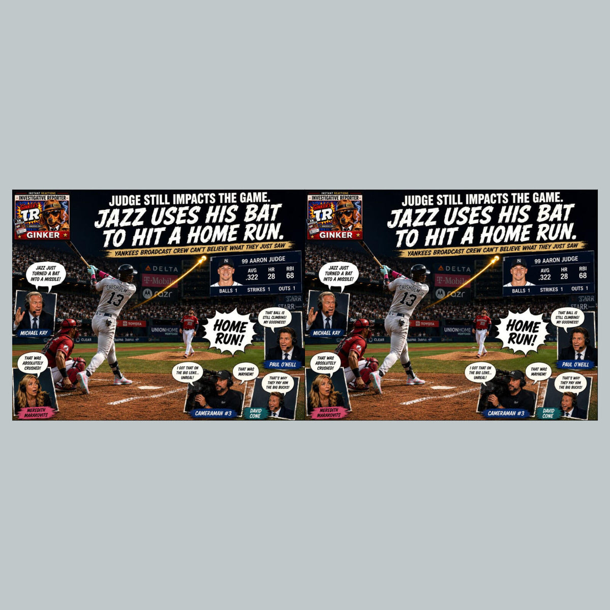 2825 Jazz Hits HR with Judges Bat Ginker’s Instant Reactions 8x10 Print