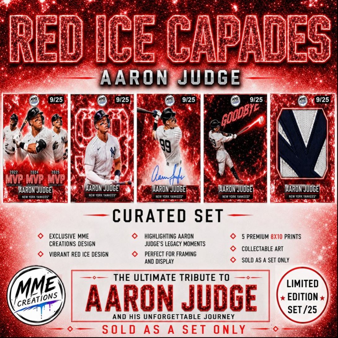 4009 Aaron Judge /25 Red Ice Capades Limited Edition Curated Set of 8x10 Prints
