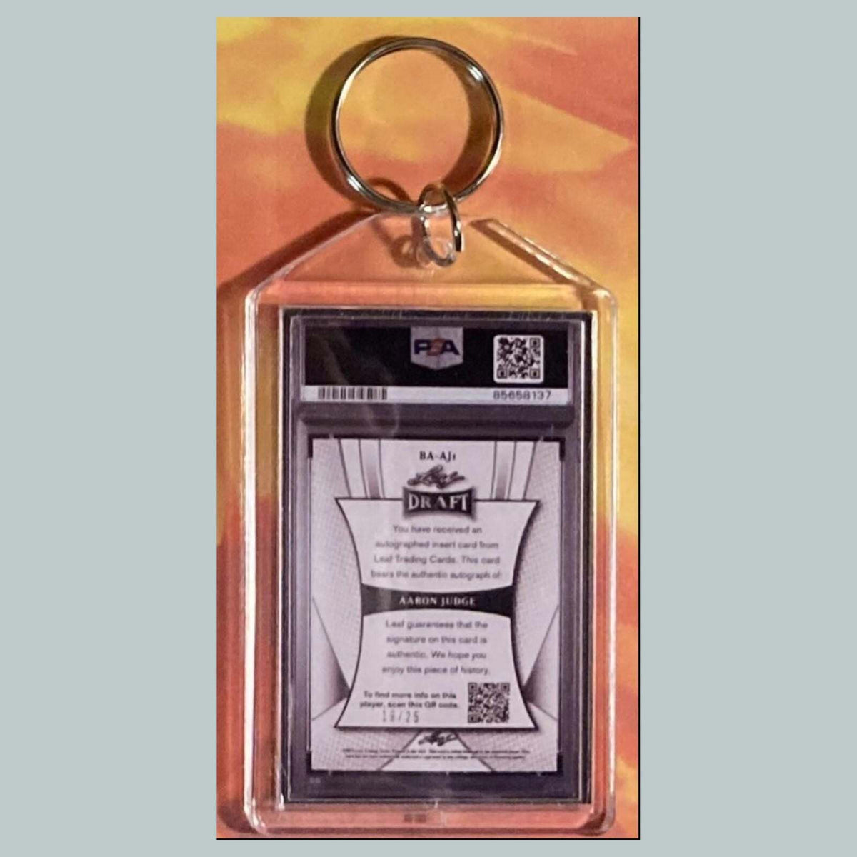 3599 Aaron Judge 2013 Leaf Metal Draft Blue Auto Custom Made Keychain