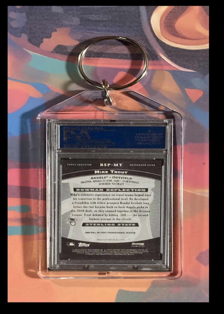 3120 Mike Trout 2009 Bowman Sterling Auto Custom Made Keychain-Makes Great Gift
